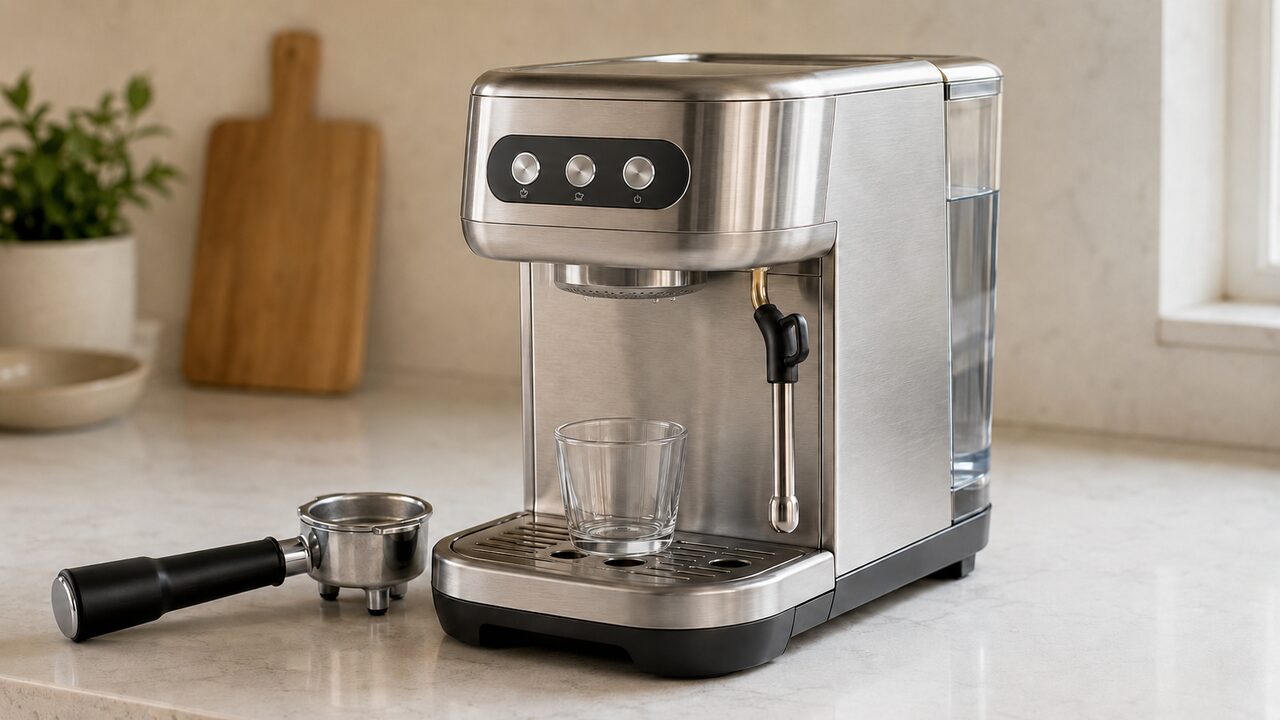 Breville Bambino Plus being tested for no water from the group head