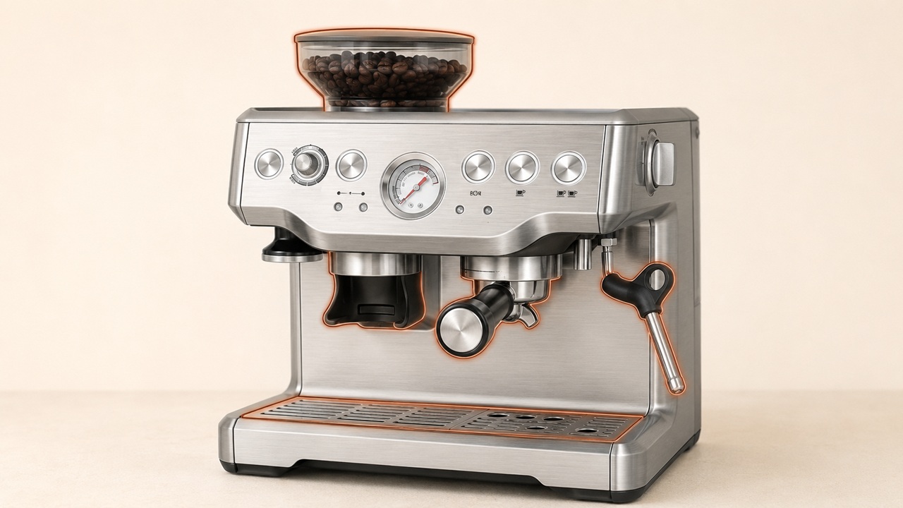Breville Barista Express BES870 external troubleshooting areas