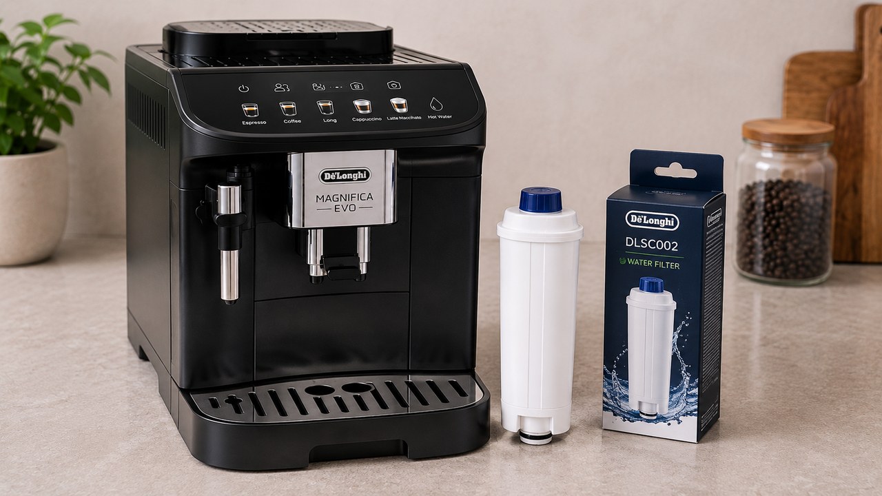 DeLonghi Magnifica Evo ECAM29084SB with DLSC002 water filter replacement