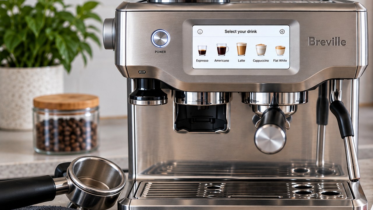 Breville Barista Touch BES880 espresso machine with repair tools and replacement seal