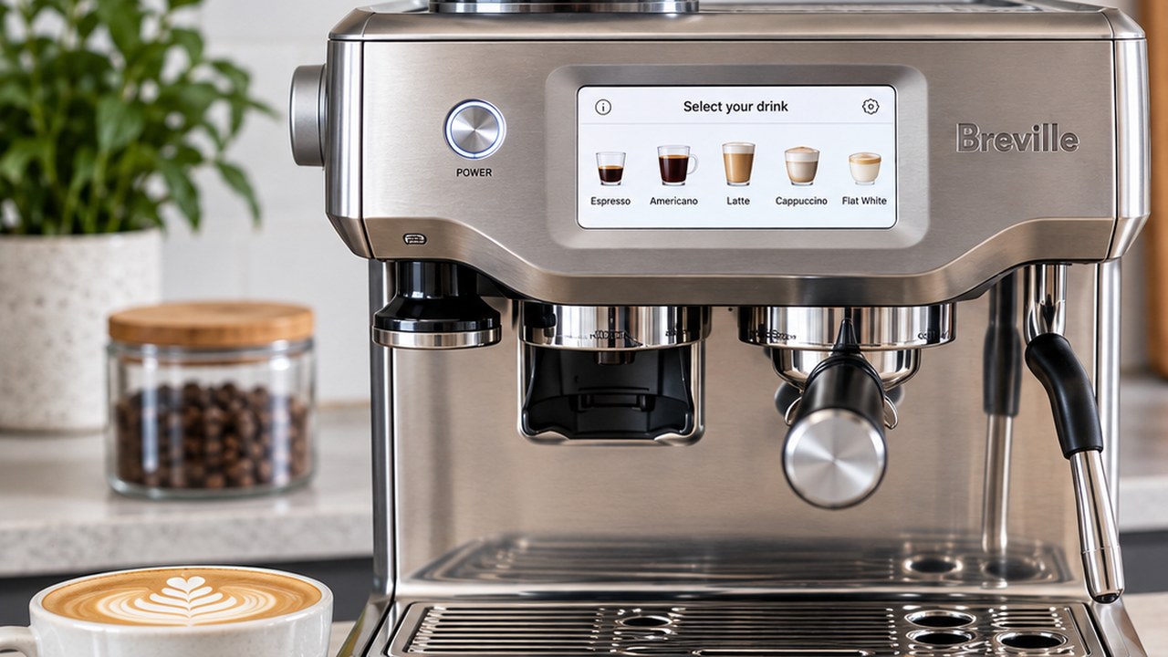 Breville Barista Touch BES880 espresso machine on a kitchen counter