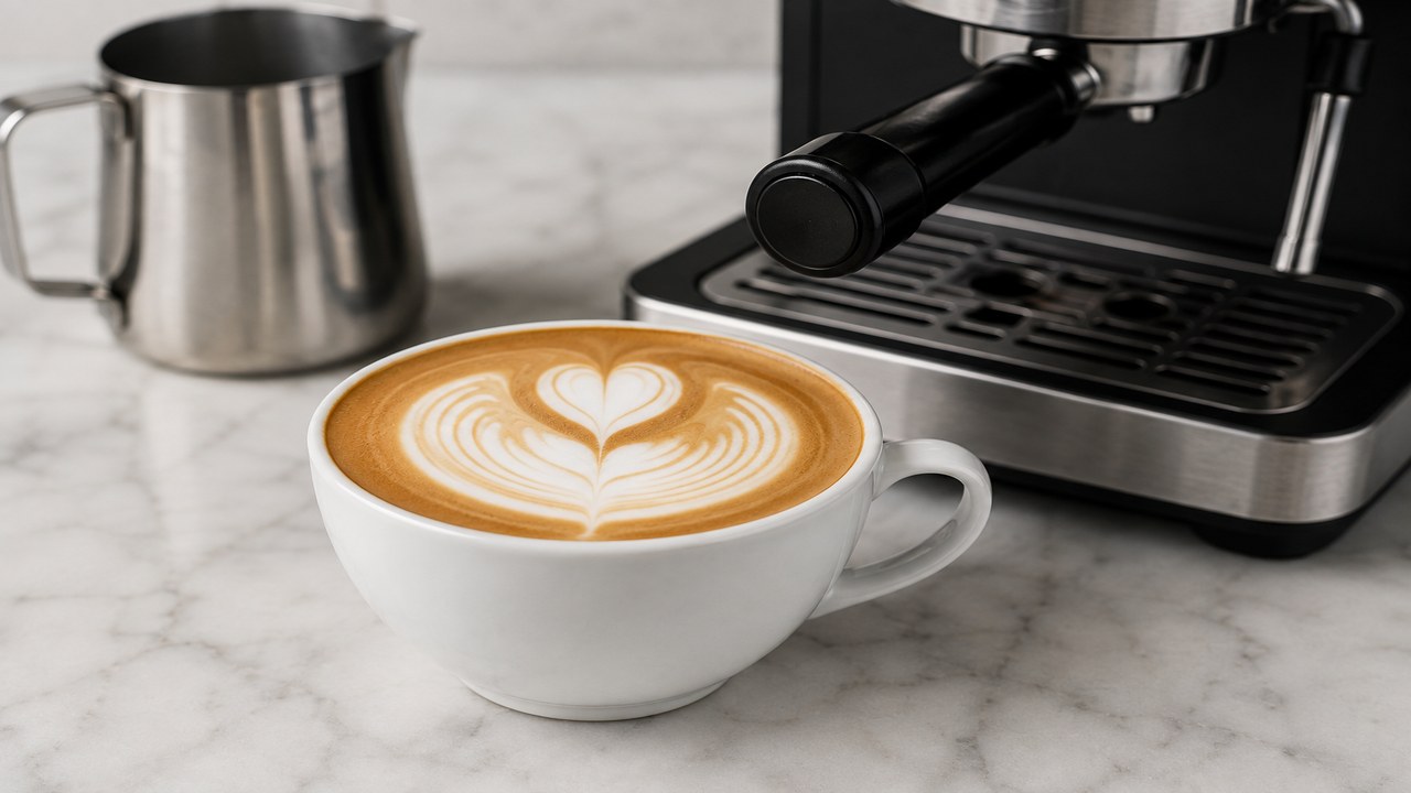 Ninja Luxe Café Pro ES701 latte art with steamed milk